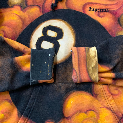【中古品】【メンズ】 Supreme シュプリーム × Martin Wong マーティン ウォン 別注 コラボ 19AW 8 BALL HOODED SWEATSHIRT 8ボール フーデッド スウェットシャツ トップス プルオーバーパーカー 149-251217-yy-09-fuz サイズ：M カラー：オレンジ 万代Net店