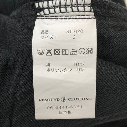 【中古品】【メンズ】 RESOUND CLOTHING リサウンドクロージング MICK DENIM JERSEY ST-020 ミック デニムジャージ ボトムス パンツ 158-250522-kk-54-tei サイズ：2 カラー：ブラック 万代Net店