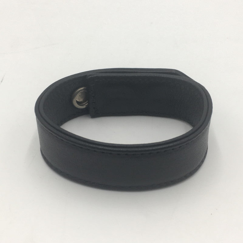 【中古品】【メンズ】 CHROME HEARTS クロムハーツ 3BTN 2SNP クロスボール 3ボタン 2スナップ レザー ブレスレット アクセサリー 190-250607-kk-02-tei カラー：ブラック 万代Net店