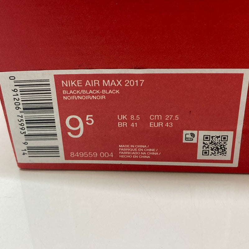 【現状渡し品】【メンズ】 NIKE ナイキ 849559-004 AIR MAX 2017 靴 シューズ スニーカー 160-260822-AS-11-hon サイズ：27.5cm カラー：BLACK/BLACK-BLACK 万代Net店