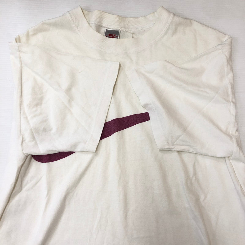 【中古品】【メンズ】 NIKE ナイキ 90's BIG SWOOSH T-SHIRT 90年代 ビッグスウォッシュ Tシャツ 半袖 トップス 銀タグ 148-250529-kk-14-tei サイズ：M カラー：ホワイト 万代Net店