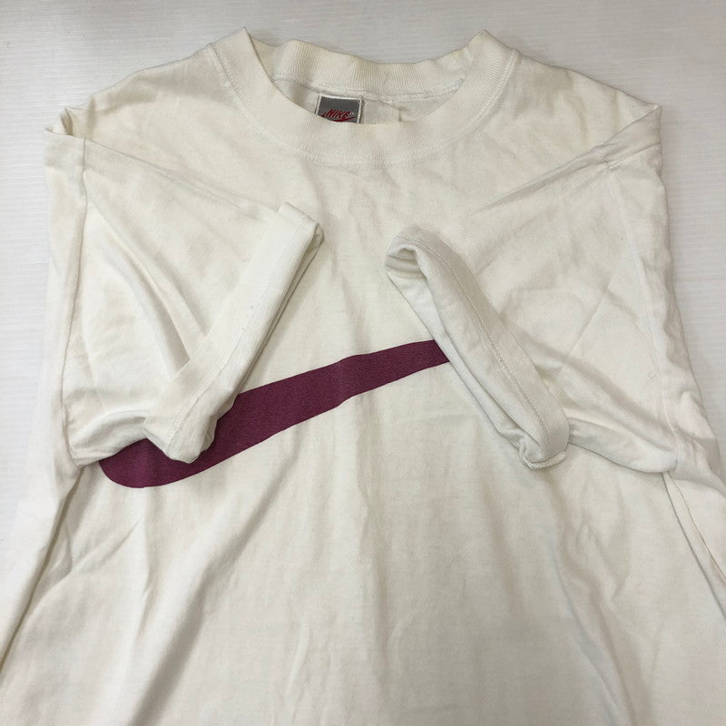 【中古品】【メンズ】 NIKE ナイキ 90's BIG SWOOSH T-SHIRT 90年代 ビッグスウォッシュ Tシャツ 半袖 トップス 銀タグ 148-250529-kk-14-tei サイズ：M カラー：ホワイト 万代Net店