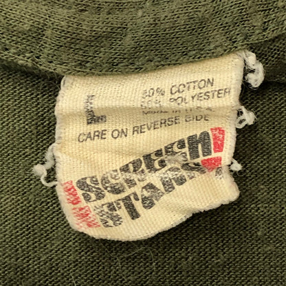 【中古品】【メンズ】 SCREEN STARS スクリーンスターズ 80's HEAD COOK DEATH FROM WITHIN ARMY T-SHIRT VINTAGE 80年代 ヘッドクック デス フロム ウィズイン アーミー Tシャツ 半袖 トップス ヴィンテージ 145-250529-kk-16-tei サイズ：L カラー：カーキ 万代Net店