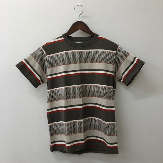 【中古品】【メンズ】 The REAL McCOY'S ザリアルマッコイズ JACQURD KNIT STRIPE TEE MC24017 ジャカード ニット ストライプ Tシャツ 半袖 トップス 145-250602-KS-10-tei サイズ：36 カラー：グレー 万代Net店