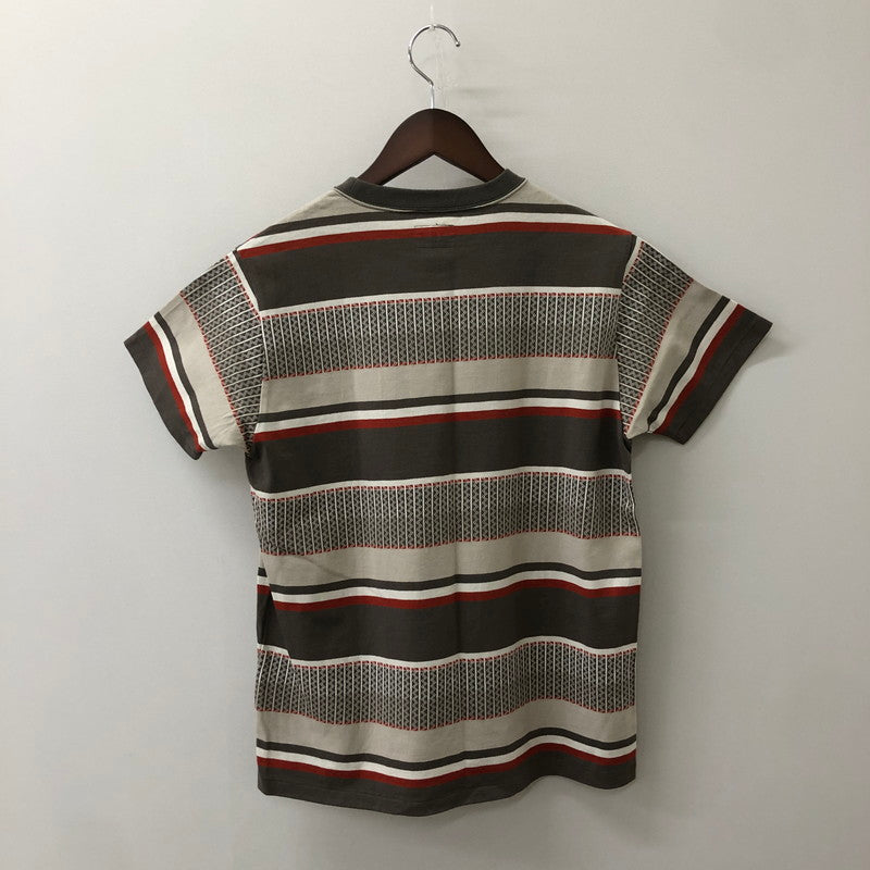 【中古品】【メンズ】 The REAL McCOY'S ザリアルマッコイズ JACQURD KNIT STRIPE TEE MC24017 ジャカード ニット ストライプ Tシャツ 半袖 トップス 145-250602-KS-10-tei サイズ：36 カラー：グレー 万代Net店