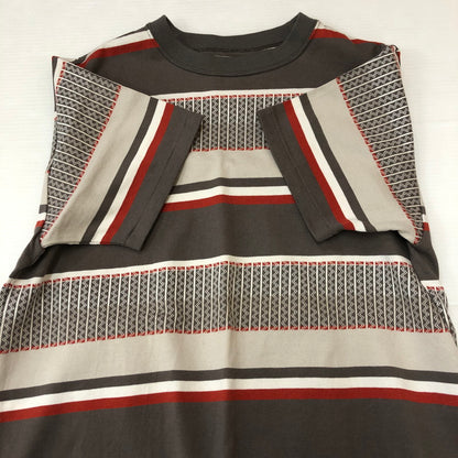 【中古品】【メンズ】 The REAL McCOY'S ザリアルマッコイズ JACQURD KNIT STRIPE TEE MC24017 ジャカード ニット ストライプ Tシャツ 半袖 トップス 145-250602-KS-10-tei サイズ：36 カラー：グレー 万代Net店