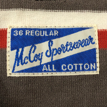 【中古品】【メンズ】 The REAL McCOY'S ザリアルマッコイズ JACQURD KNIT STRIPE TEE MC24017 ジャカード ニット ストライプ Tシャツ 半袖 トップス 145-250602-KS-10-tei サイズ：36 カラー：グレー 万代Net店