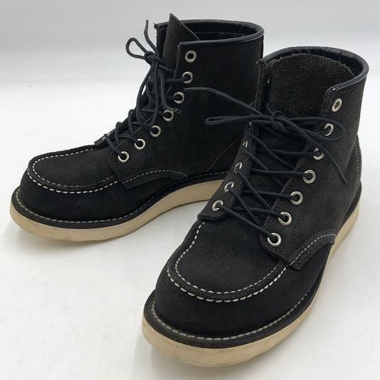 【中古品】【メンズ】 RED WING レッドウィング 6-INCH CLASSIC MOC ROUGH-OUT LEATHER 8874 6インチ クラシックモック ラフアウトレザー ブーツ 靴 167-251103-yy-04-tei サイズ：22 カラー：ブラック 万代Net店