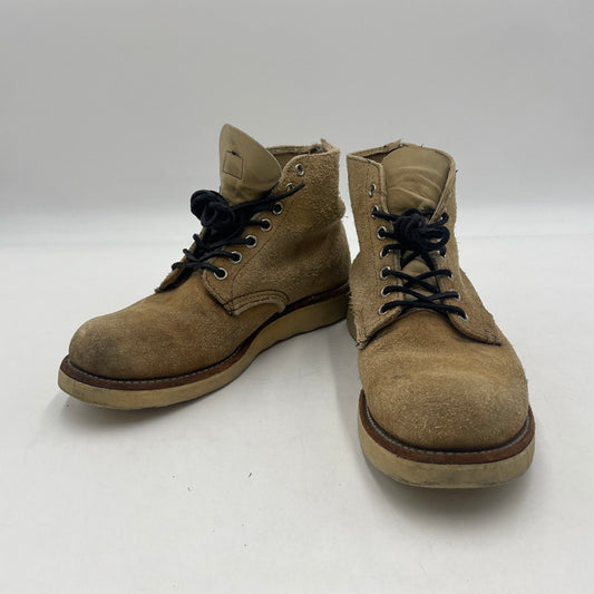 【現状渡し品】【メンズ】 RED WING レッドウィング CLASSIC ROUND BOOTS 8167 クラシック ラウンド ブーツ 靴 プレーントゥ ラフアウトレザー 164-251222-ko-09-tei サイズ：6 1/2 カラー：ベージュ 万代Net店