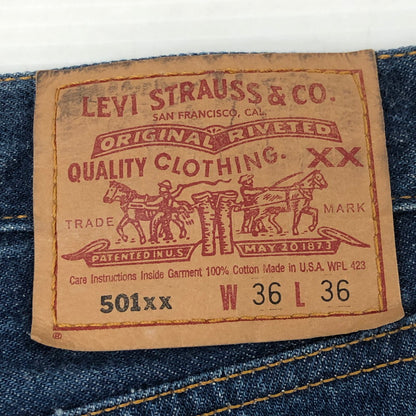 【現状渡し品】【メンズ】 Levi's リーバイス 90's 501XX DENIM PANTS 501-0000 90年代 501XX デニムパンツ ボトムス ジーンズ USA製 ボタン裏刻印 524 156-250530-kk-19-tei サイズ：36 カラー：インディゴ 万代Net店