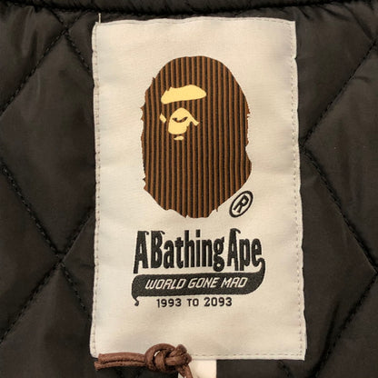 【中古美品】【メンズ】 A BATHING APE アベイシングエイプ SOLID CAMO NYC LOGO VARSITY BOMBER JACKET 001HJK801005M ソリッドカモ NYC ロゴ バーシティー ボンバージャケット アウター ナイロンスタジャン 142-250530-kk-29-fuz サイズ：L カラー：ネイビー 万代Net店