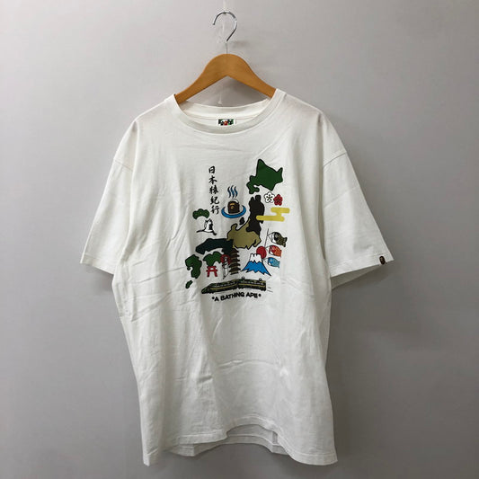 【中古品】【メンズ】 A BATHING APE アベイシングエイプ JAPONISM COLLECTION JAPAN CULTURE TEE 001TEH201040X ジャポニズム コレクション ジャパン カルチャー Tシャツ 日本猿紀行 半袖 トップス 142-250621-yo-11-tei サイズ：2XL カラー：ホワイト 万代Net店