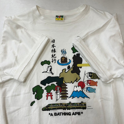 【中古品】【メンズ】 A BATHING APE アベイシングエイプ JAPONISM COLLECTION JAPAN CULTURE TEE 001TEH201040X ジャポニズム コレクション ジャパン カルチャー Tシャツ 日本猿紀行 半袖 トップス 142-250621-yo-11-tei サイズ：2XL カラー：ホワイト 万代Net店