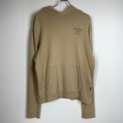 【中古品】【メンズ】 HONEY FITS ハニーフィッツ EMBROIDERED LOGO HOODIE 刺繍ロゴフーディー トップス プルオーバーパーカー 142-260806-ss-06-tei サイズ：L カラー：ベージュ 万代Net店