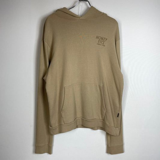 【中古品】【メンズ】 HONEY FITS ハニーフィッツ EMBROIDERED LOGO HOODIE 刺繍ロゴフーディー トップス プルオーバーパーカー 142-260806-ss-06-tei サイズ：L カラー：ベージュ 万代Net店