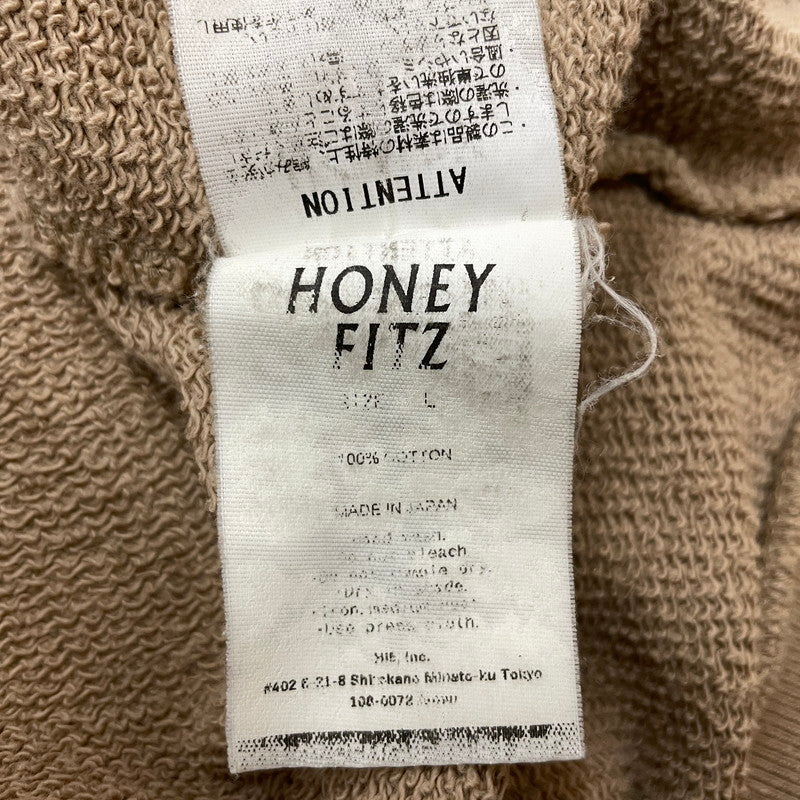 【中古品】【メンズ】 HONEY FITS ハニーフィッツ EMBROIDERED LOGO HOODIE 刺繍ロゴフーディー トップス プルオーバーパーカー 142-260806-ss-06-tei サイズ：L カラー：ベージュ 万代Net店