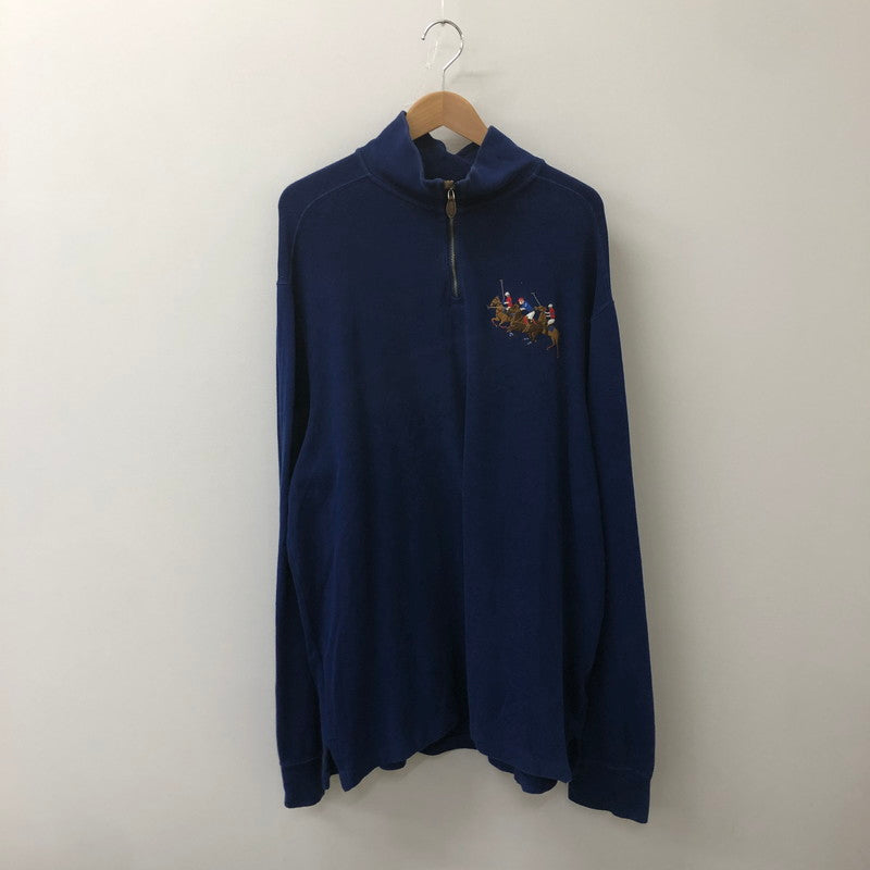 【中古品】【メンズ】 Polo by Ralph Lauren ポロバイラルフローレン TRIPLEPONY HALF ZIP SWEATER MC26B トリプルポニー ハーフジップ セーター スウェット トップス プルオーバー 145-250609-KS-11-tei サイズ：XL カラー：ブルー 万代Net店