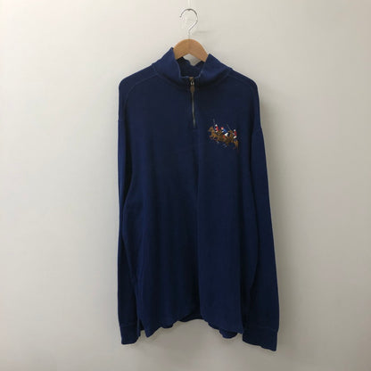 【中古品】【メンズ】 Polo by Ralph Lauren ポロバイラルフローレン TRIPLEPONY HALF ZIP SWEATER MC26B トリプルポニー ハーフジップ セーター スウェット トップス プルオーバー 145-250609-KS-11-tei サイズ：XL カラー：ブルー 万代Net店