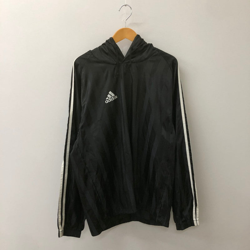 【中古品】【メンズ】 adidas アディダス 90's NYLON JACKET JD2004 90年代 ナイロンジャケット 万国旗タグ ライトアウター プルオーバー 148-250602-KS-23-tei サイズ：L カラー：ブラック 万代Net店