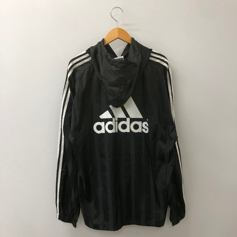 【中古品】【メンズ】 adidas アディダス 90's NYLON JACKET JD2004 90年代 ナイロンジャケット 万国旗タグ ライトアウター プルオーバー 148-250602-KS-23-tei サイズ：L カラー：ブラック 万代Net店