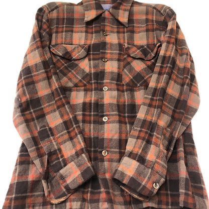 【現状渡し品】【メンズ】 PENDLETON ペンドルトン 70’s WOOL BOARD SHIRT VINTAGE 70年代 ウール ボードシャツ 長袖 トップス ヴィンテージ 145-250604-kk-20-tei サイズ：S カラー：ブラウン 万代Net店