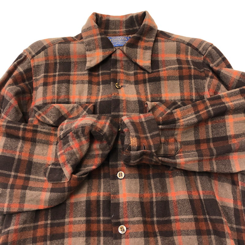 【現状渡し品】【メンズ】 PENDLETON ペンドルトン 70’s WOOL BOARD SHIRT VINTAGE 70年代 ウール ボードシャツ 長袖 トップス ヴィンテージ 145-250604-kk-20-tei サイズ：S カラー：ブラウン 万代Net店