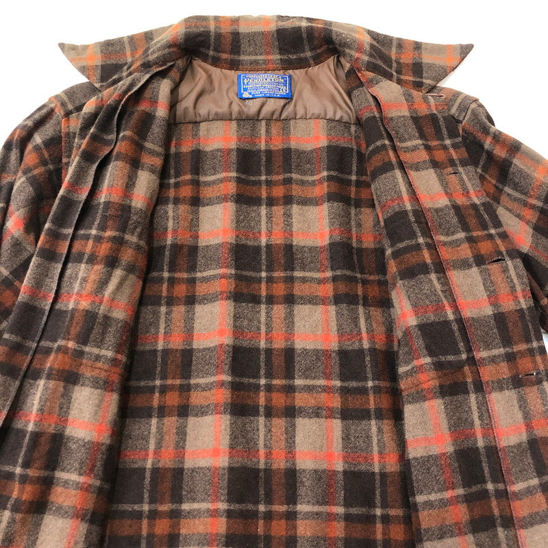 【現状渡し品】【メンズ】 PENDLETON ペンドルトン 70’s WOOL BOARD SHIRT VINTAGE 70年代 ウール ボードシャツ 長袖 トップス ヴィンテージ 145-250604-kk-20-tei サイズ：S カラー：ブラウン 万代Net店