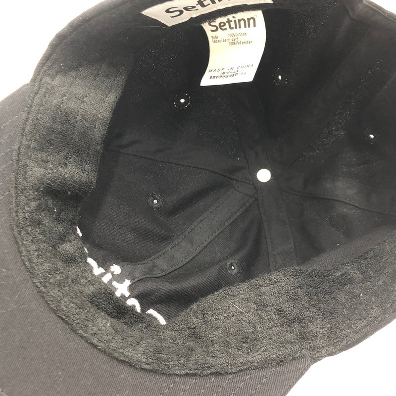 【中古品】【メンズ】 SETINN セットイン × APPLE BUTTER STORE ABS アップルバターストア 別注 コラボ 24AW LOGO CAP 刺繍 ロゴ キャップ 帽子 185-250709-yo-29-tei サイズ：F カラー：ブラック 万代Net店