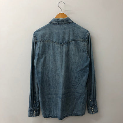 【中古品】【メンズ】 REMI RELIEF レミレリーフ PLAIN DENIM WESTERN SHIRT プレーン デニム ウエスタン シャツ 長袖 トップス 140-250709-yo-01-tei サイズ：M カラー：ライトインディゴ 万代Net店
