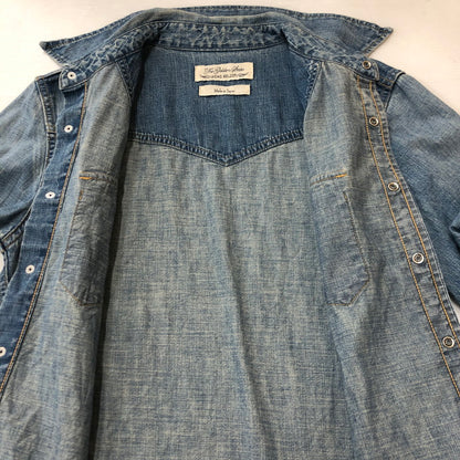 【中古品】【メンズ】 REMI RELIEF レミレリーフ PLAIN DENIM WESTERN SHIRT プレーン デニム ウエスタン シャツ 長袖 トップス 140-250709-yo-01-tei サイズ：M カラー：ライトインディゴ 万代Net店