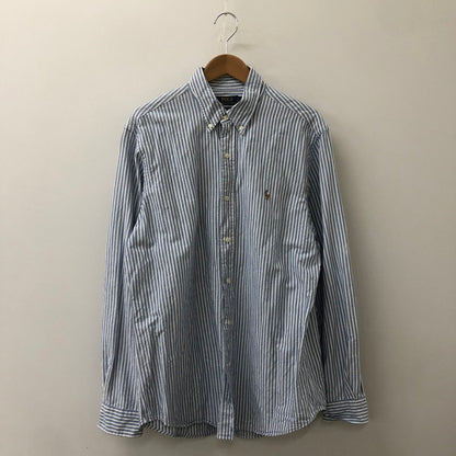 【中古品】【メンズ】 POLO RALPH LAUREN ポロ・ラルフローレン CLASSIC FIT L/S STRIPE B.D SHIRT クラシック フィット ストライプ ロングスリーブ ボタンダウンシャツ 長袖 トップス 147-250602-KS-19-tei サイズ：L カラー：ブルー 万代Net店