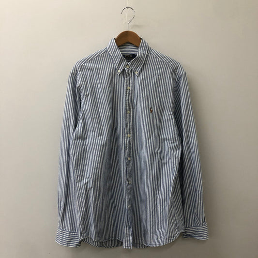 【中古品】【メンズ】 POLO RALPH LAUREN ポロ・ラルフローレン CLASSIC FIT L/S STRIPE B.D SHIRT クラシック フィット ストライプ ロングスリーブ ボタンダウンシャツ 長袖 トップス 147-250602-KS-19-tei サイズ：L カラー：ブルー 万代Net店