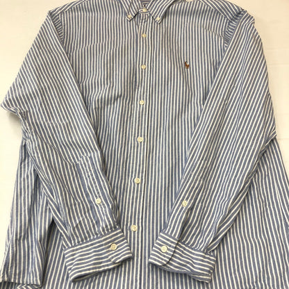 【中古品】【メンズ】 POLO RALPH LAUREN ポロ・ラルフローレン CLASSIC FIT L/S STRIPE B.D SHIRT クラシック フィット ストライプ ロングスリーブ ボタンダウンシャツ 長袖 トップス 147-250602-KS-19-tei サイズ：L カラー：ブルー 万代Net店