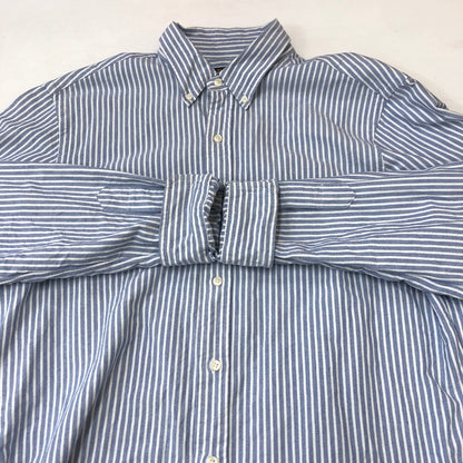 【中古品】【メンズ】 POLO RALPH LAUREN ポロ・ラルフローレン CLASSIC FIT L/S STRIPE B.D SHIRT クラシック フィット ストライプ ロングスリーブ ボタンダウンシャツ 長袖 トップス 147-250602-KS-19-tei サイズ：L カラー：ブルー 万代Net店