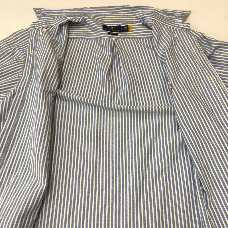 【中古品】【メンズ】 POLO RALPH LAUREN ポロ・ラルフローレン CLASSIC FIT L/S STRIPE B.D SHIRT クラシック フィット ストライプ ロングスリーブ ボタンダウンシャツ 長袖 トップス 147-250602-KS-19-tei サイズ：L カラー：ブルー 万代Net店