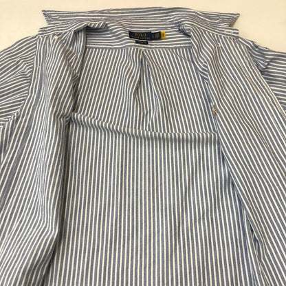 【中古品】【メンズ】 POLO RALPH LAUREN ポロ・ラルフローレン CLASSIC FIT L/S STRIPE B.D SHIRT クラシック フィット ストライプ ロングスリーブ ボタンダウンシャツ 長袖 トップス 147-250602-KS-19-tei サイズ：L カラー：ブルー 万代Net店