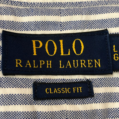 【中古品】【メンズ】 POLO RALPH LAUREN ポロ・ラルフローレン CLASSIC FIT L/S STRIPE B.D SHIRT クラシック フィット ストライプ ロングスリーブ ボタンダウンシャツ 長袖 トップス 147-250602-KS-19-tei サイズ：L カラー：ブルー 万代Net店