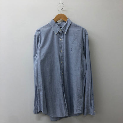 【中古品】【メンズ】 POLO RALPH LAUREN ポロ・ラルフローレン CLASSIC FIT L/S STRIPE B.D SHIRT クラシック フィット ストライプ ロングスリーブ ボタンダウンシャツ 長袖 トップス 147-250602-KS-18-tei サイズ：L カラー：ブルー 万代Net店