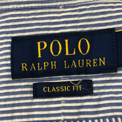 【中古品】【メンズ】 POLO RALPH LAUREN ポロ・ラルフローレン CLASSIC FIT L/S STRIPE B.D SHIRT クラシック フィット ストライプ ロングスリーブ ボタンダウンシャツ 長袖 トップス 147-250602-KS-18-tei サイズ：L カラー：ブルー 万代Net店