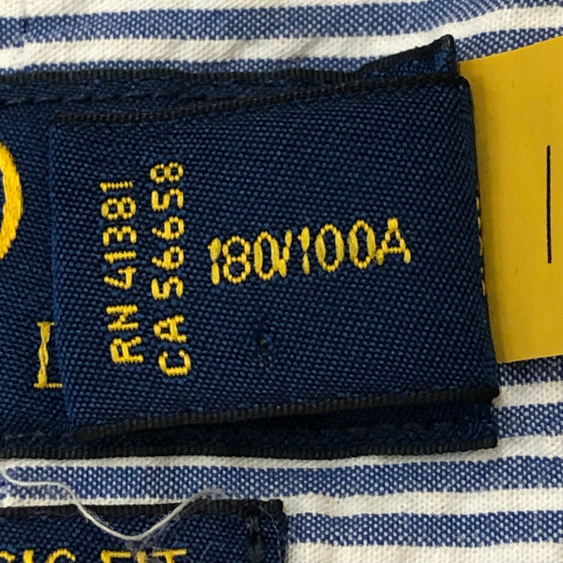 【中古品】【メンズ】 POLO RALPH LAUREN ポロ・ラルフローレン CLASSIC FIT L/S STRIPE B.D SHIRT クラシック フィット ストライプ ロングスリーブ ボタンダウンシャツ 長袖 トップス 147-250602-KS-18-tei サイズ：L カラー：ブルー 万代Net店