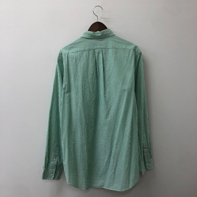 【中古品】【メンズ】 POLO RALPH LAUREN ポロ・ラルフローレン CLASSIC FIT L/S STRIPE B.D SHIRT クラシック フィット ストライプ ロングスリーブ ボタンダウンシャツ 長袖 トップス 147-250602-KS-15-tei サイズ：L カラー：グリーン 万代Net店