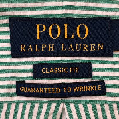 【中古品】【メンズ】 POLO RALPH LAUREN ポロ・ラルフローレン CLASSIC FIT L/S STRIPE B.D SHIRT クラシック フィット ストライプ ロングスリーブ ボタンダウンシャツ 長袖 トップス 147-250602-KS-15-tei サイズ：L カラー：グリーン 万代Net店