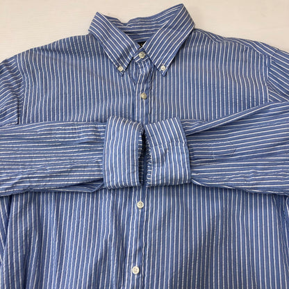 【中古品】【メンズ】 POLO RALPH LAUREN ポロ・ラルフローレン CLASSIC FIT L/S STRIPE B.D SHIRT クラシック フィット ストライプ ロングスリーブ ボタンダウンシャツ 長袖 トップス 147-250602-KS-17-tei サイズ：L カラー：ブルー 万代Net店