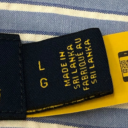 【中古品】【メンズ】 POLO RALPH LAUREN ポロ・ラルフローレン CLASSIC FIT L/S STRIPE B.D SHIRT クラシック フィット ストライプ ロングスリーブ ボタンダウンシャツ 長袖 トップス 147-250602-KS-17-tei サイズ：L カラー：ブルー 万代Net店