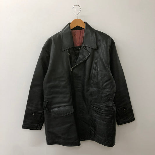【現状渡し品】【メンズ】 UNKNOWN LEATHER DOUBLE JACKET レザー ダブル ジャケット アウター 147-250622-KS-21-tei サイズ：表記なし カラー：ブラック 万代Net店