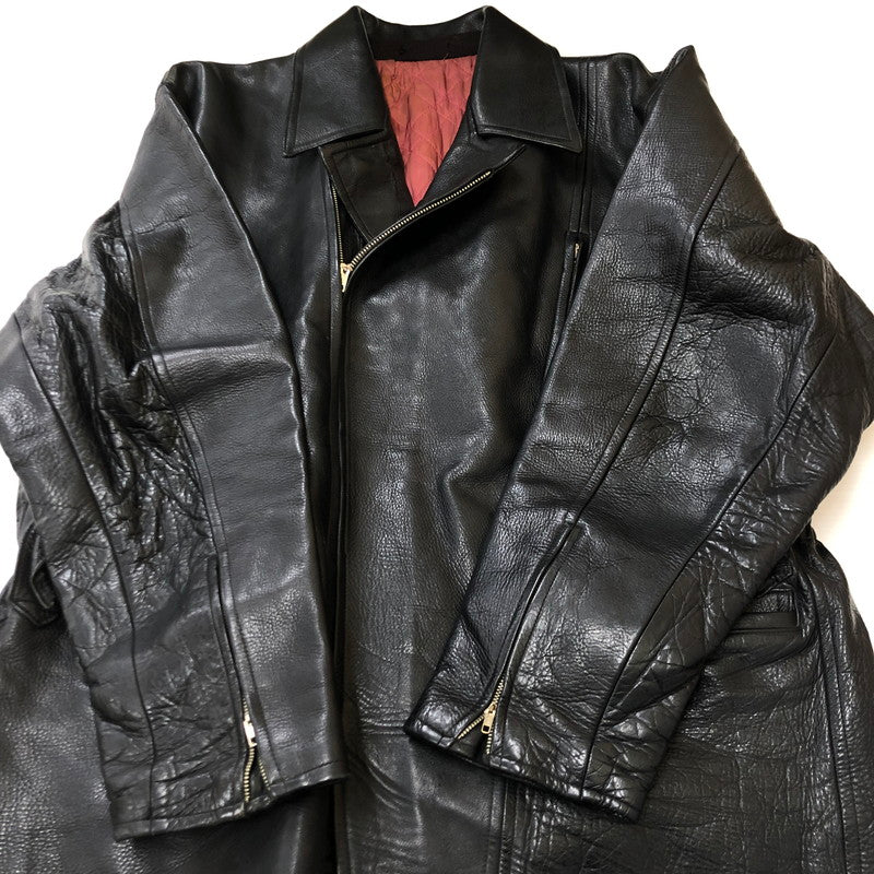 【現状渡し品】【メンズ】 UNKNOWN LEATHER DOUBLE JACKET レザー ダブル ジャケット アウター 147-250622-KS-21-tei サイズ：表記なし カラー：ブラック 万代Net店