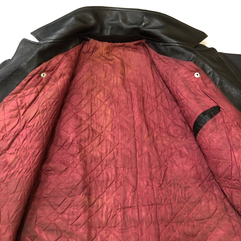 【現状渡し品】【メンズ】 UNKNOWN LEATHER DOUBLE JACKET レザー ダブル ジャケット アウター 147-250622-KS-21-tei サイズ：表記なし カラー：ブラック 万代Net店