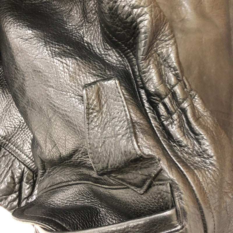【現状渡し品】【メンズ】 UNKNOWN LEATHER DOUBLE JACKET レザー ダブル ジャケット アウター 147-250622-KS-21-tei サイズ：表記なし カラー：ブラック 万代Net店