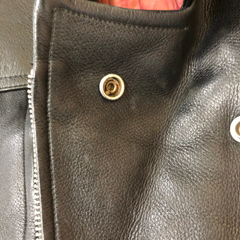 【現状渡し品】【メンズ】 UNKNOWN LEATHER DOUBLE JACKET レザー ダブル ジャケット アウター 147-250622-KS-21-tei サイズ：表記なし カラー：ブラック 万代Net店
