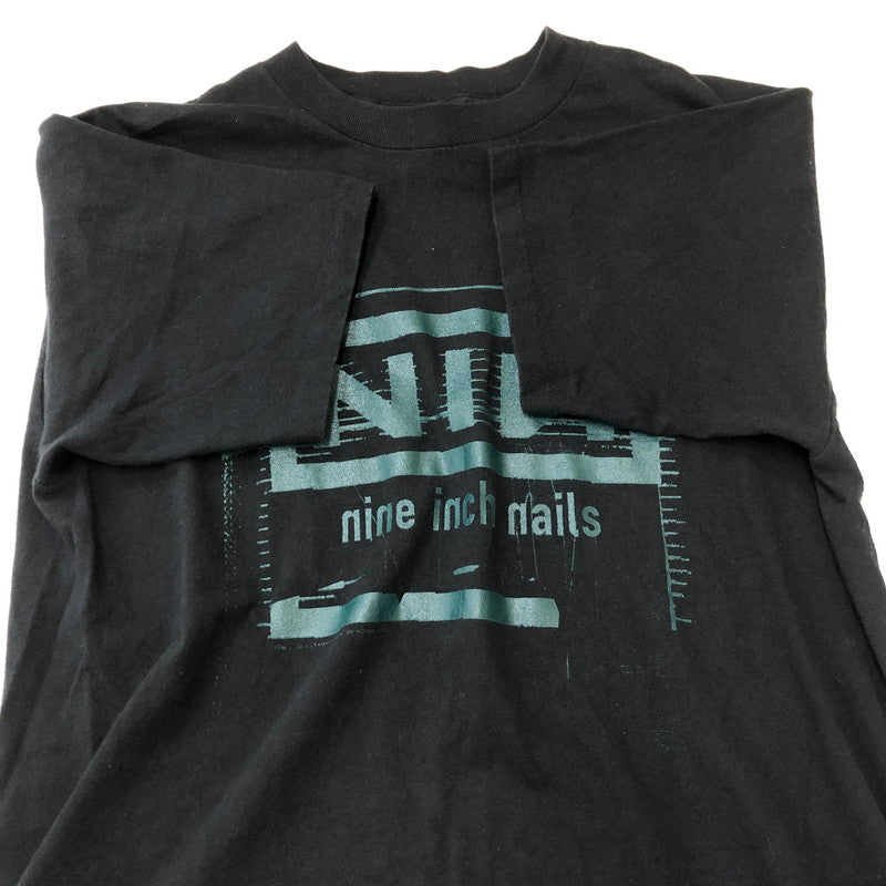 【中古品】【メンズ】 ALL SPORT オールスポーツ 90's NINE INCH NAILS VINTAGE NOTHING TEE 90年代 ナイン インチ ネイルズ ナッシング Tシャツ ヴィンテージ 半袖 トップス 145-250609-KS-14-tei サイズ：L カラー：ブラック 万代Net店